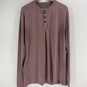Free Fly Red Performance Bamboo Henley Long Sleeve Shirt Mens Size L